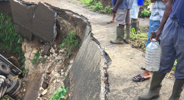 Collapsed road