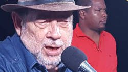 Prime Minister Ralph Gonsalves speaking at the rally Saturday night. (Photo: Lance Neverson/Facebook)