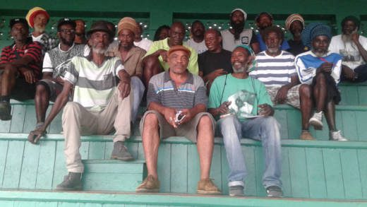 Persons at the St. Vincent and the Grenadines Cannabis Revival Committee meeting. Cottle is at front left.