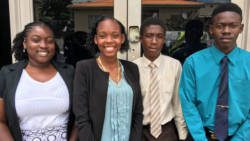 The Intermediate High School students. From left: Akeeciel Bramble, Nia Laborde, Malique Richards, and Ernesto Walters. (iWN photo)