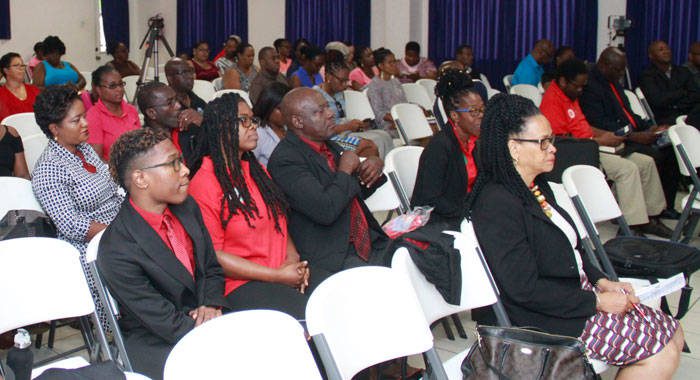 A section of the audience at the St. Vincent and the Grenadines Teachers' Union's biennial convention in Kingstown on Thursday. (iWN photo)