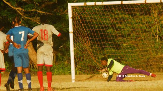 Camdonia score a penalty.