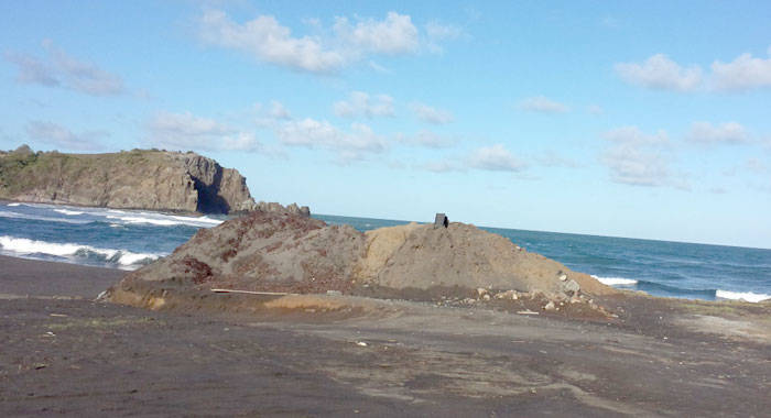 Sand mining at Diamond Beach. (Photo: JEMS Progressive Community Organization)