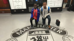 Paying homage to the great MUFC: 
Flow Skills 2018 winners - Jamaicas Brian Burkett and 
Barbadian Nathan Skeete enjoy the Manchester United 
Museum tour in the United Kingdom.