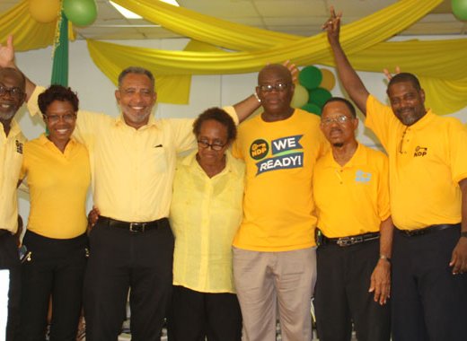 The 2018 executive of the New Democratic Party. Missing from photo is Vice-President, Roland "Patel" Matthews. (iWN photo)