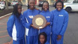 Thomas Saunders Secondary School athletes at the Pen Relays in the United States. 