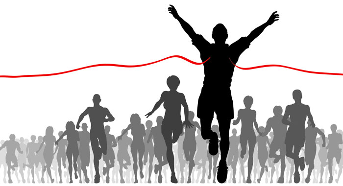 winning the race silhouette