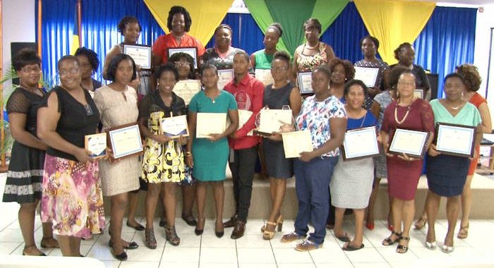 Awardees at the ceremony in Kingstown on Friday. (Photo: API)