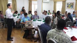 Ambassador Calvin Chen-Huan speaks at the event last Friday. (Photo: Taiwan Embassy, Kingstown)