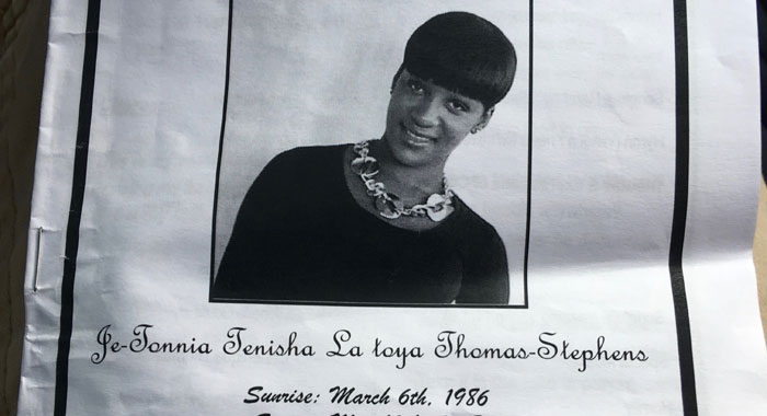 Je Tonnia Thomas funeral programme