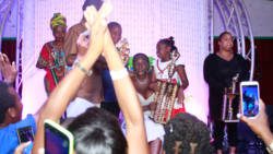 Nubian Princess is crowned amdist jubilant fans at the Russell's Auditorium in Kingstown Friday Night. (iWN photo)