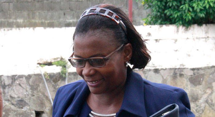 Dr. Karen Providence, registrar at the Mental Health Centre, arrives on Tuesday at the Kingstown Magistrate's Court, to which she had been summoned. (iWN photo)