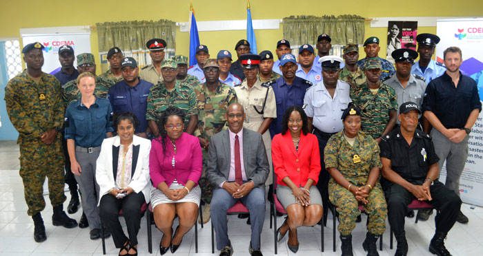 Members of the regional disciplined forces, implementing partners and facilitators participating in the 2nd CDRU training workshop, July 16, 2018. 