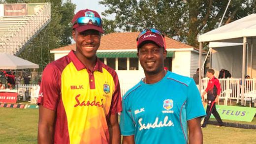 Vincentians, fast bowler Obed McCoy, left, and physiotherapist Denis Byam.