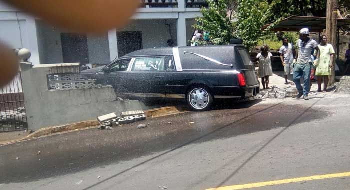 Crashed hearse