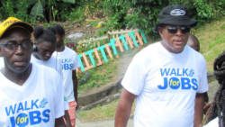 MP Nigel "Nature" Stephenson, left, and other persons in the walk on Saturday. (Photo: NDP)
