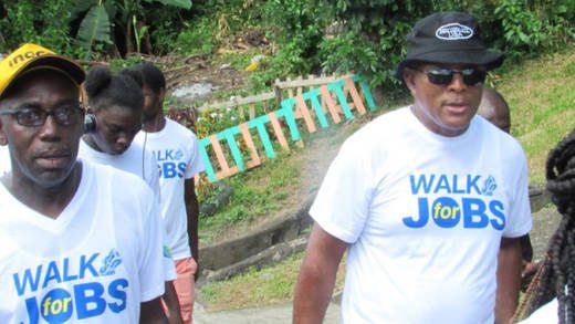 MP Nigel "Nature" Stephenson, left, and other persons in the walk on Saturday. (Photo: NDP)