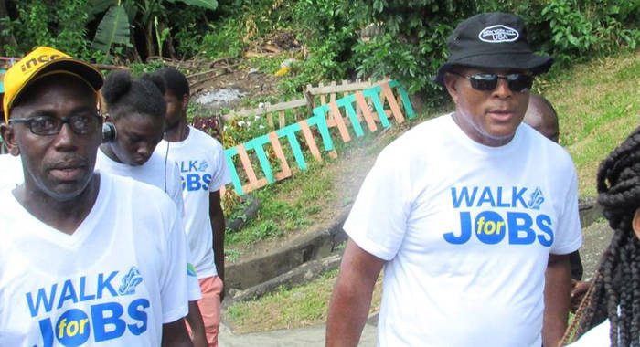 MP Nigel "Nature" Stephenson, left, and other persons in the walk on Saturday. (Photo: NDP)