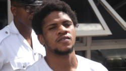 The accused, Jerroy Phillips, leaves the Kingstown Magistrate's Court on Tuesday. (iWN photo)