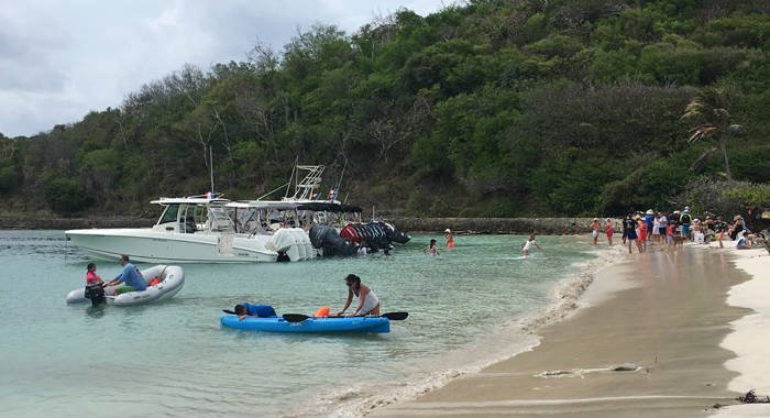 On the other side of Windward Carenage Bay is Salt Whistle Bay on the Caribbean Sea coast. The world famous beach attracts visitors to the Mayreau, where tourism is a mainstay of the economy. Credit: Kenton X. Chance/IPS