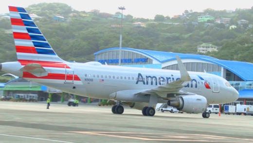 An American Airlines aircraft at Argyle International Airport in December 2018. (API photo)