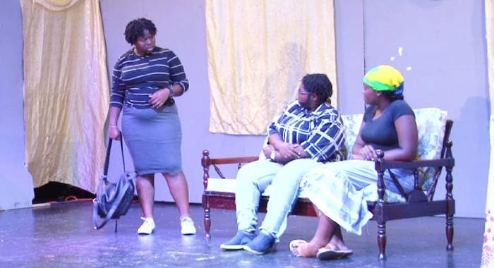 A scene from Bishop’s College’s winning play, “My Brother And I”.