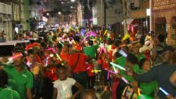 A scene from the parade around Kingstown Sunday night. (iWN photo)