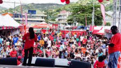 Vincentians gather at Heritage Square to witness the launch of SVG's first LTE network.