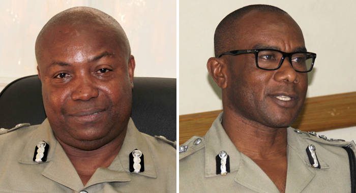 Commissioner of Police Colin John, left, and Deputy Commissioner, Frankie Joseph. (iWN file photos)