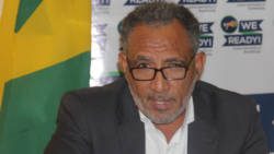 Opposition Leader, Godwin Friday speaking at the press conference in Kingstown on Monday. (iWN photo)