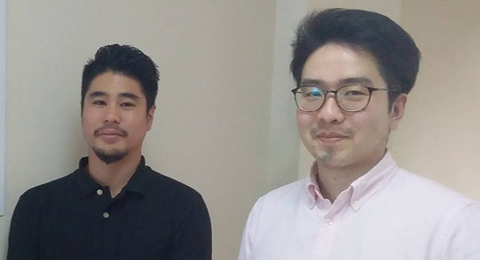 Kota Higa, left, and Yuki Oka are the two new JICA volunteers.