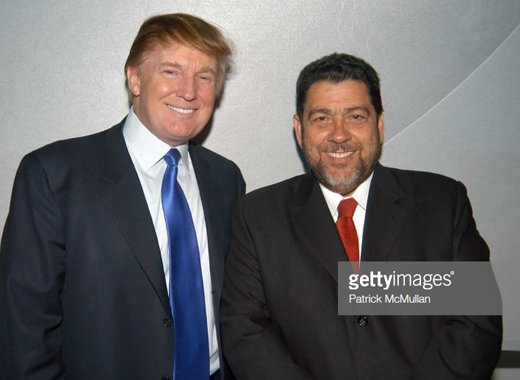 Prime Minister of St. Vincent and the Grenadines, Ralph Gonsalves, left, and U.S. President, Donald Trump. (Photo: Getty Images)