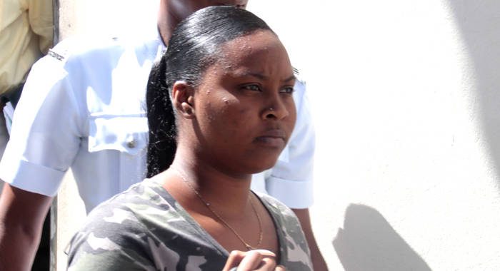The accused, Suranie Graham leaves the Serious Offences Court after her arraignment on Monday. (iWN photo)