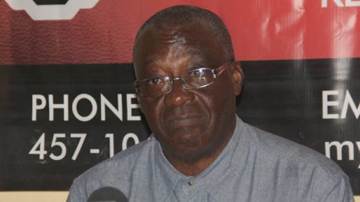 Former secondary school principal and election candidate, Kenroy Johnson speaking at the Teachers' Union press conference on Monday. (iWN photo)