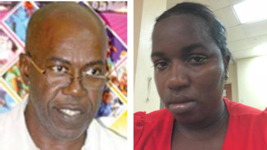 Social commentator, Marlon Stephenson, left, (internet photo) and his coworker, Eunice Dowers, with a swollen face after the incident. 