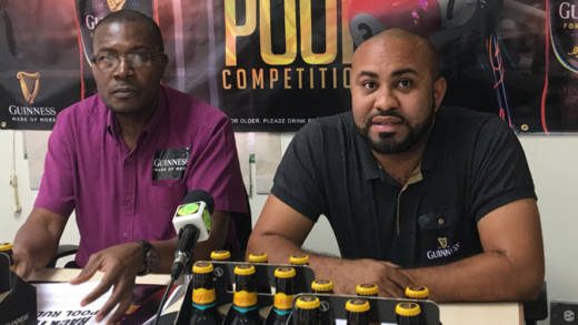 Kelvin Franklyn , left, and Seon Ballah at the launch on Wednesday. (iWN photo)