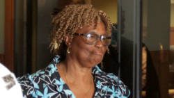 Susan Thomas leaves the court after testifying on Monday. (iWN photo)