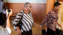 Former Supervisor of Election, Sylvia Findlay-Scrubb leaves the courtroom on Friday. )iWN photo)