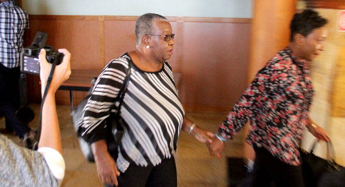 Former Supervisor of Election, Sylvia Findlay-Scrubb leaves the courtroom on Friday. )iWN photo)