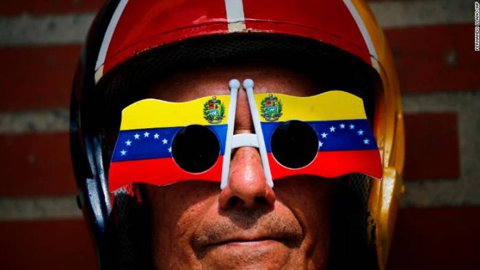 A protester in Venezuela.