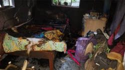 Ranell O’Garro's house after after the fire, which he blames on VINLEC.