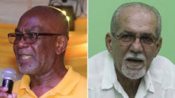 Member of Parliament for Central Kingstown, St. Clair Leaock, left, and Minister of Transport and Works, Sen. Julian Francis. (iWN photos)