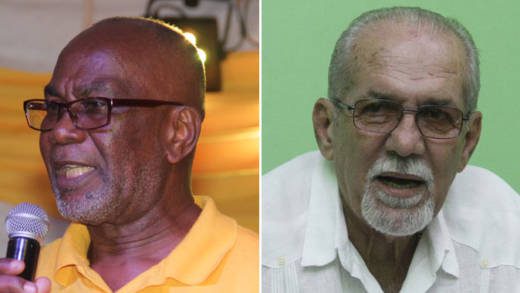 Member of Parliament for Central Kingstown, St. Clair Leaock, left, and Minister of Transport and Works, Sen. Julian Francis. (iWN photos)
