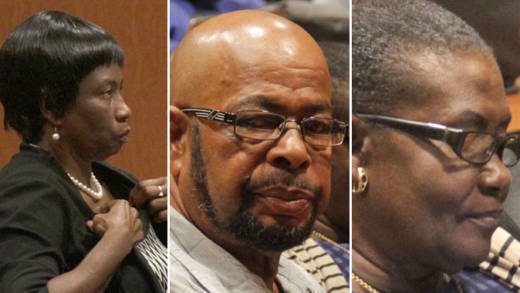 Kathleen Jeffers, Ville-Davis, and Veronica John, three of the officials who presided over the 2015 general election. (iWN photos)