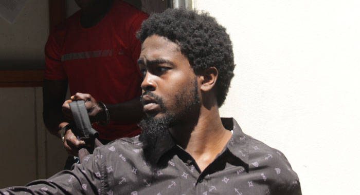 Murder accused, Kesean Cain leaves the Serious Offences Court on Tuesday. (iWN Photo)