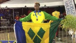Shane Cadogan swam to a third place finish and the bronze medal.