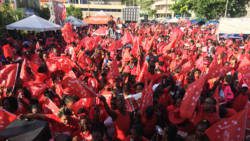 ULP supporters at the rally in Kingstown on Thursday, to mark their 18th anniversary in official, which was March 28, 2019. (iWN photo)