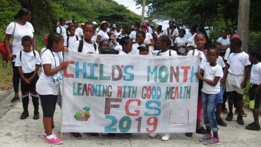 Fancy Government School during their health awareness walk to Owia.