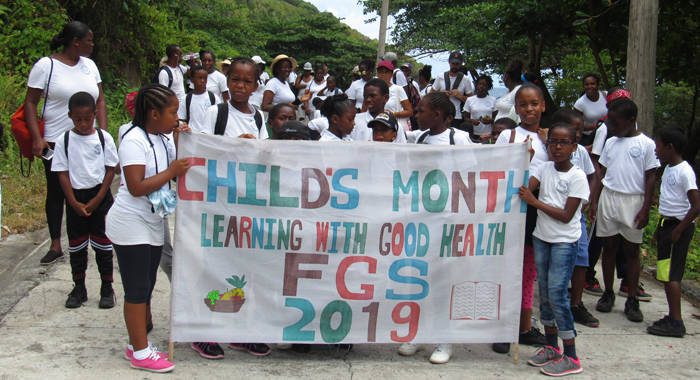 Fancy Government School during their health awareness walk to Owia.