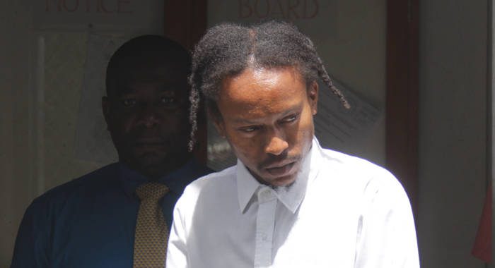 Murder accused Jeremy Alexander leaves the Serious Offenses Court on Monday. (iWN photo)